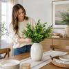 Artificial Eucalyptus Greenery Stem Plastic Faux Plant Decorative Arrangement for Home Office Event Tabletop Display