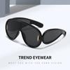 New Luxury  Wave Mask Sunglasses Women Fashion One Piece Sun Glasses For Men Oversized Oval Trending Sunglasses