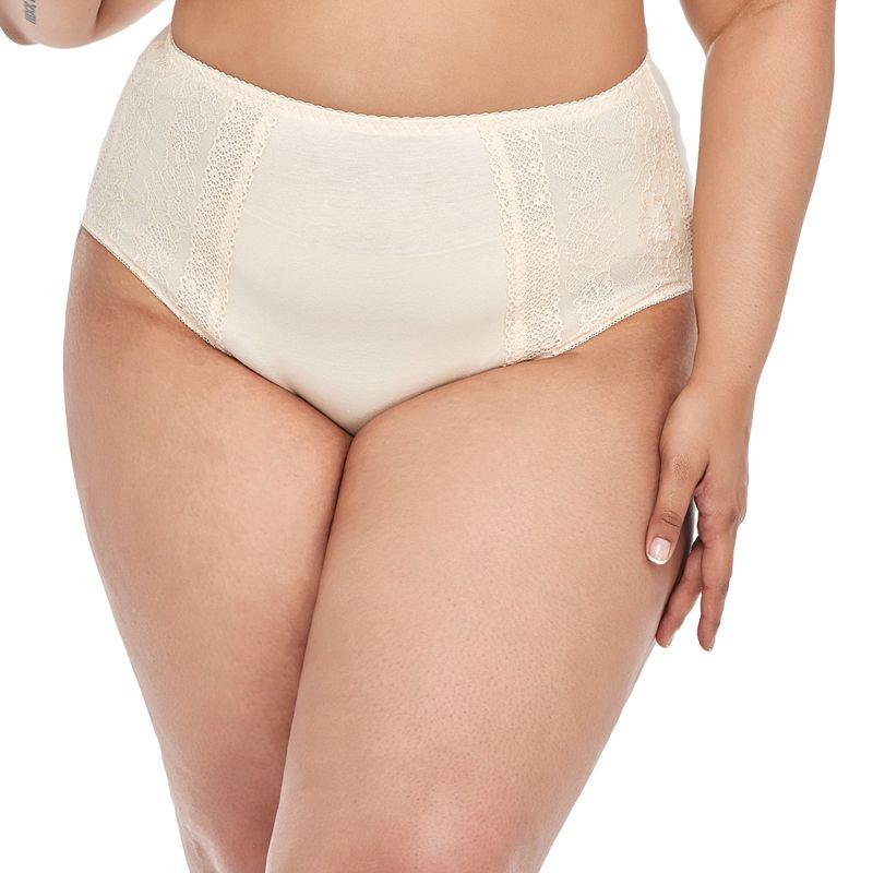 Women Plus Size Thin Panties Sexy Lace Middle Waist Comfortable Breathable Brief 1Xl 2Xl 3Xl - T025