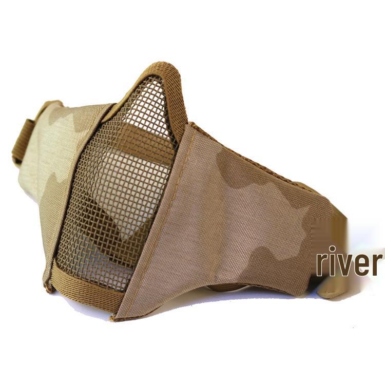 V10 Tactical Outdoor Self-Defense Steel Mesh Half-Face Mask