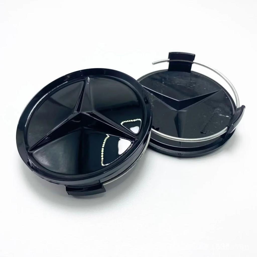 4 PCS 75MM Integrated Black or Silver Star Mercedes Benz Amg C177 W218 GLE E-Class W253 Wheel Rims Center Hub Caps Car Ornaments