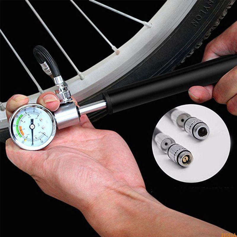 N0HA Bike Pump Mini Portable Foot Pump with Pressure Gauge Pump