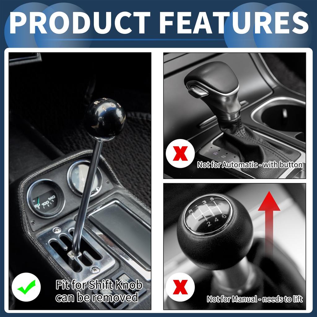 INFINAUTO Car Shift Knobs 13cm Universal Automatic and Manual Car Gear Shift Knob with