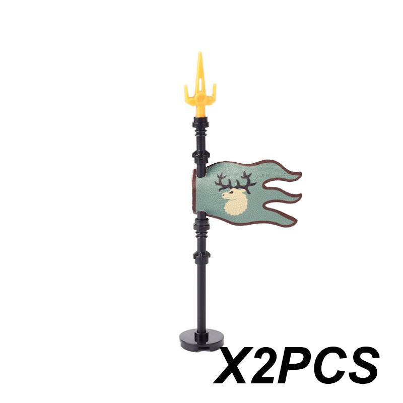 Middle Ages Empire Flag Pole Building Blocks Military Castle Lion Teutonic Knight Soldier Figures Roman Warrior Sheild Brick Toy