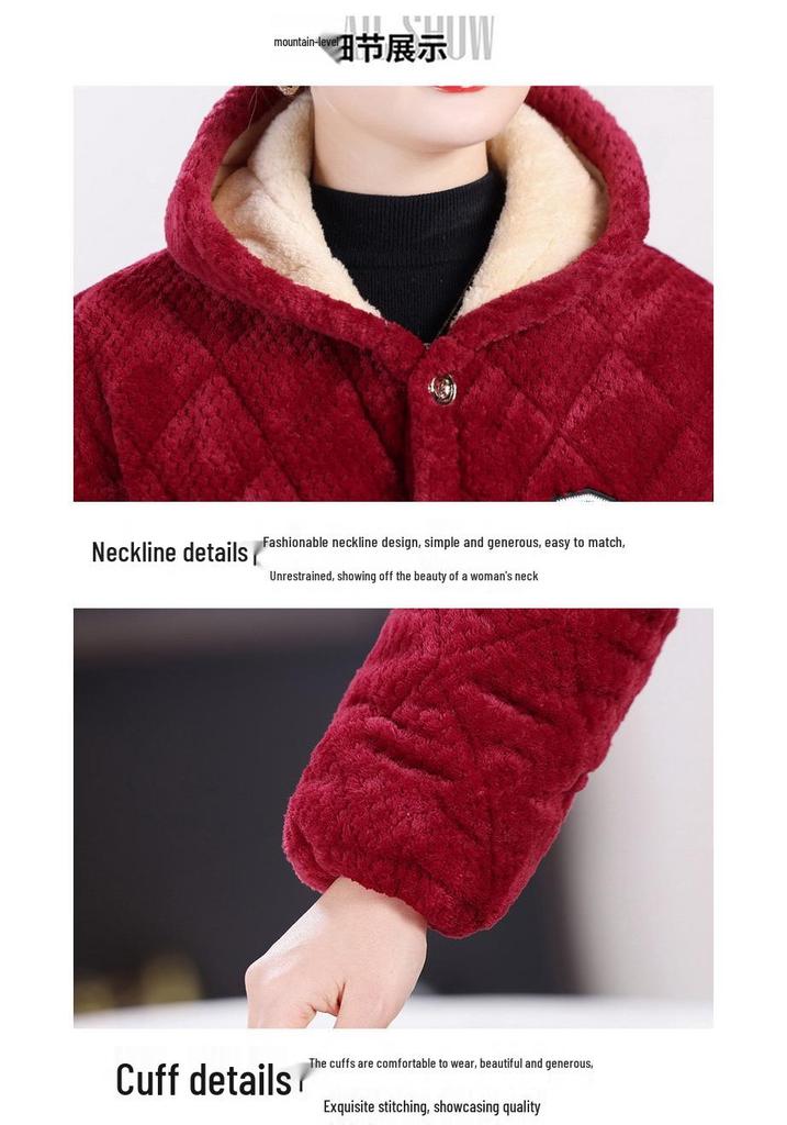 Mittellange Baumwolljacke für Damen - Herbst/Winter Oberbekleidung, Lockere Passform, Kälteschutz, Hauskleidung, Überwurf, Warmhalten