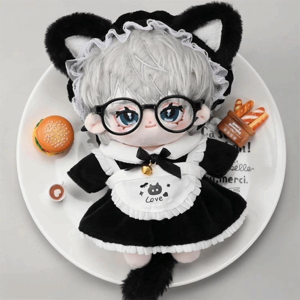Cat Tail Doll Clothes Bow Skirt Outfit Plush Doll Clothes Mini Maid Dress DIY Gift Toys