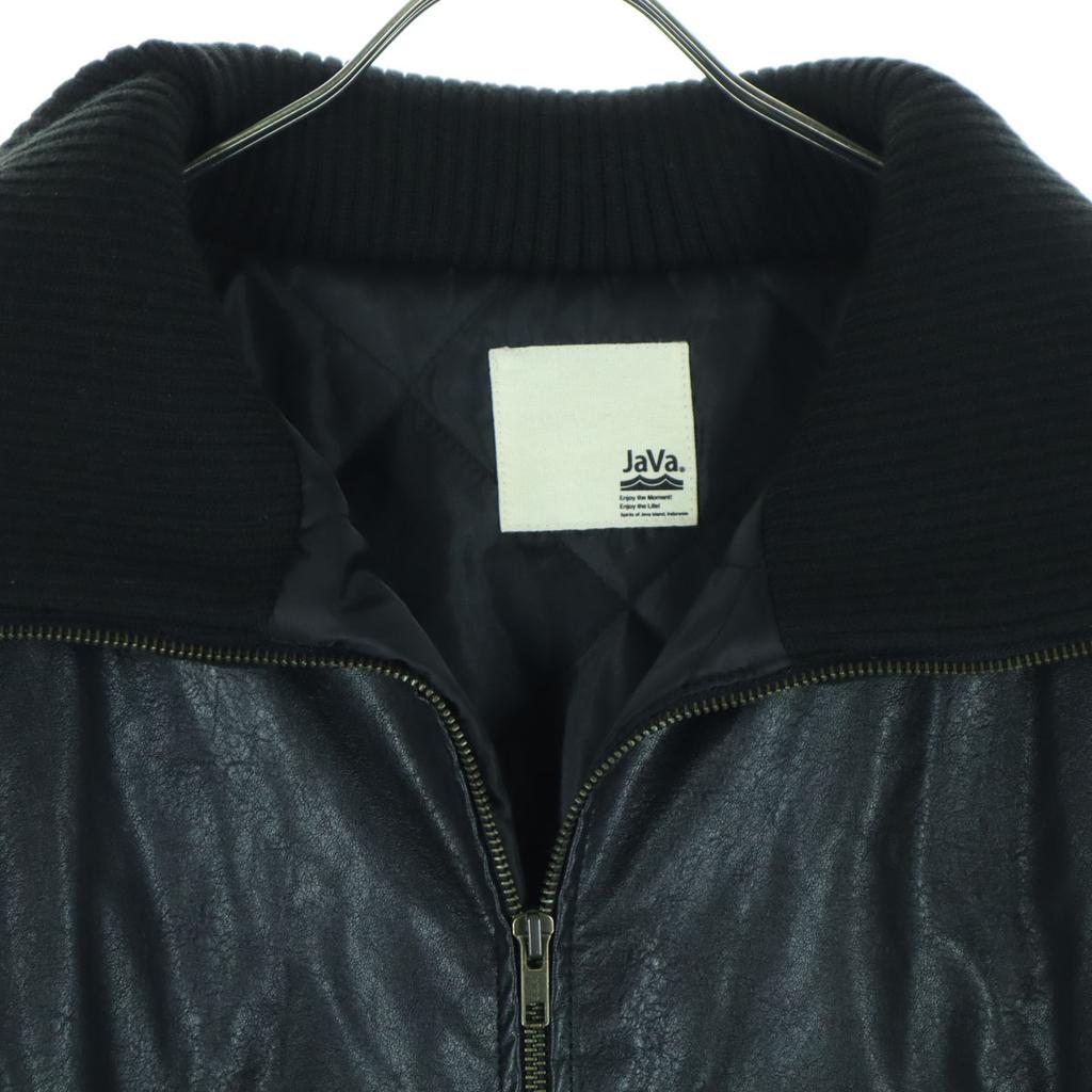 Java Long Sleeve Faux Leather Rib Blouson L Black Men's Used