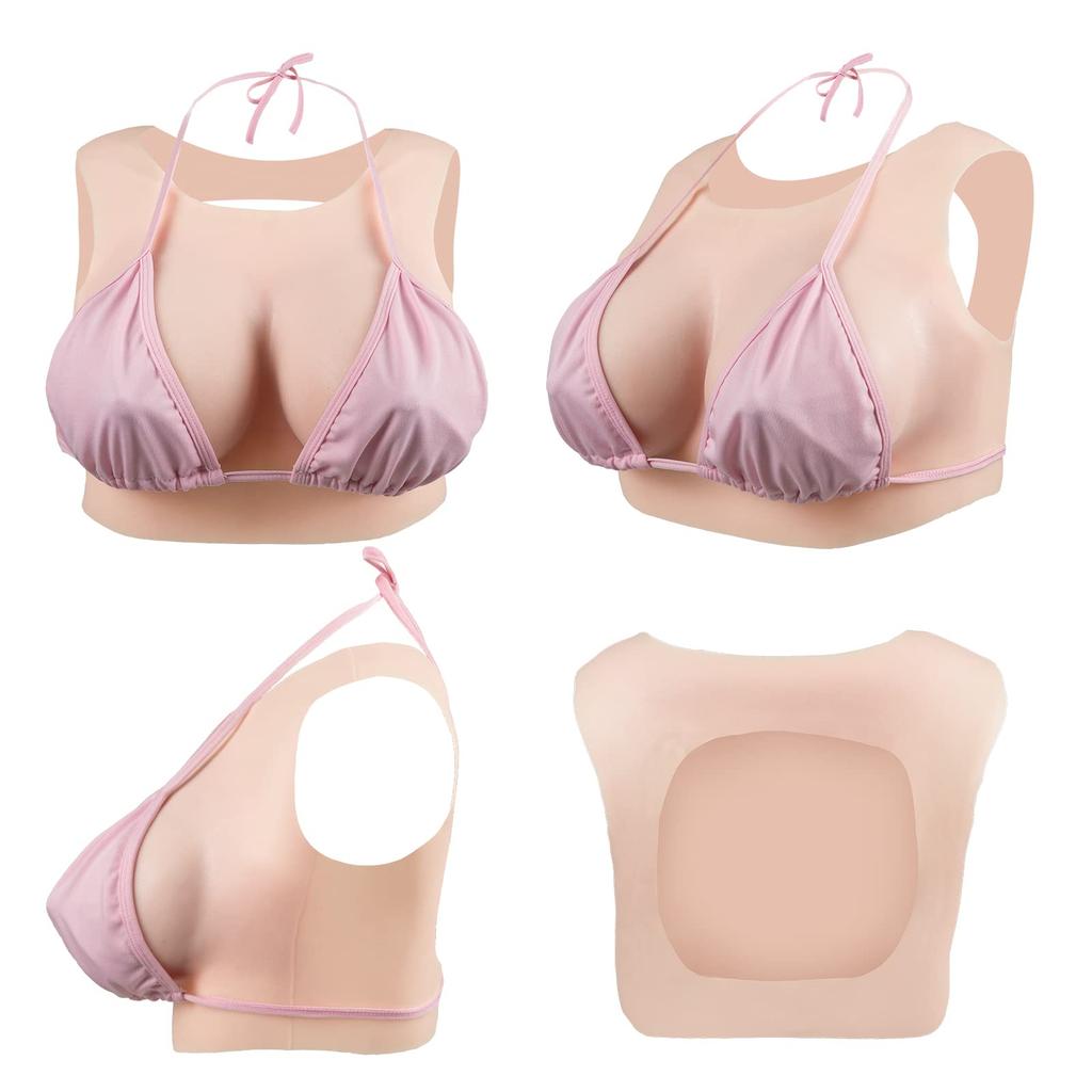Backless Silicone Liquid Silicone Round Easy to Put On and Take Perfect for and Summer Natural Sexy Fake Artificial Fair Skin [KUMIHO] Breasts,