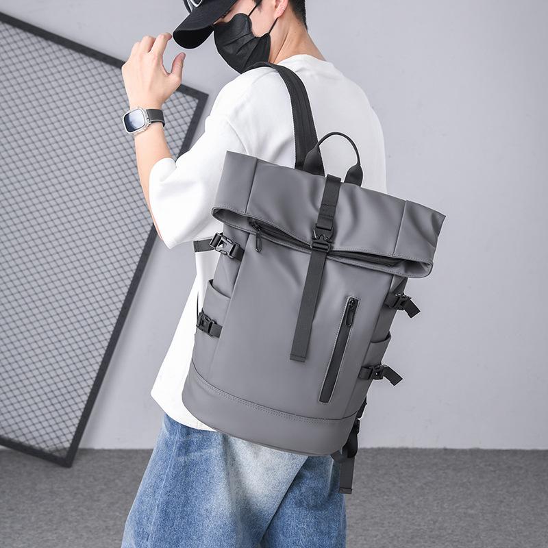 Schoolbag Commuter Premium Sense Roll Top Roll Port Large Capacity Travel Backpack 1011 Winter New Student Book Computer Backpack