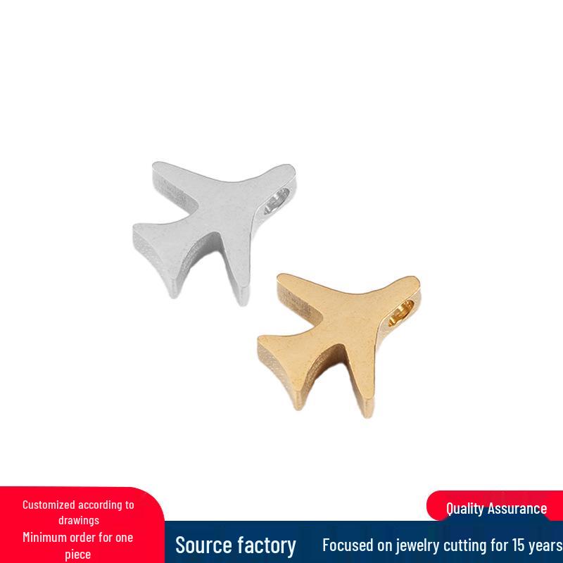 Stainless Steel Airplane Mirror Bead Pendant, 9.7x10mm, DIY Jewelry Accessory