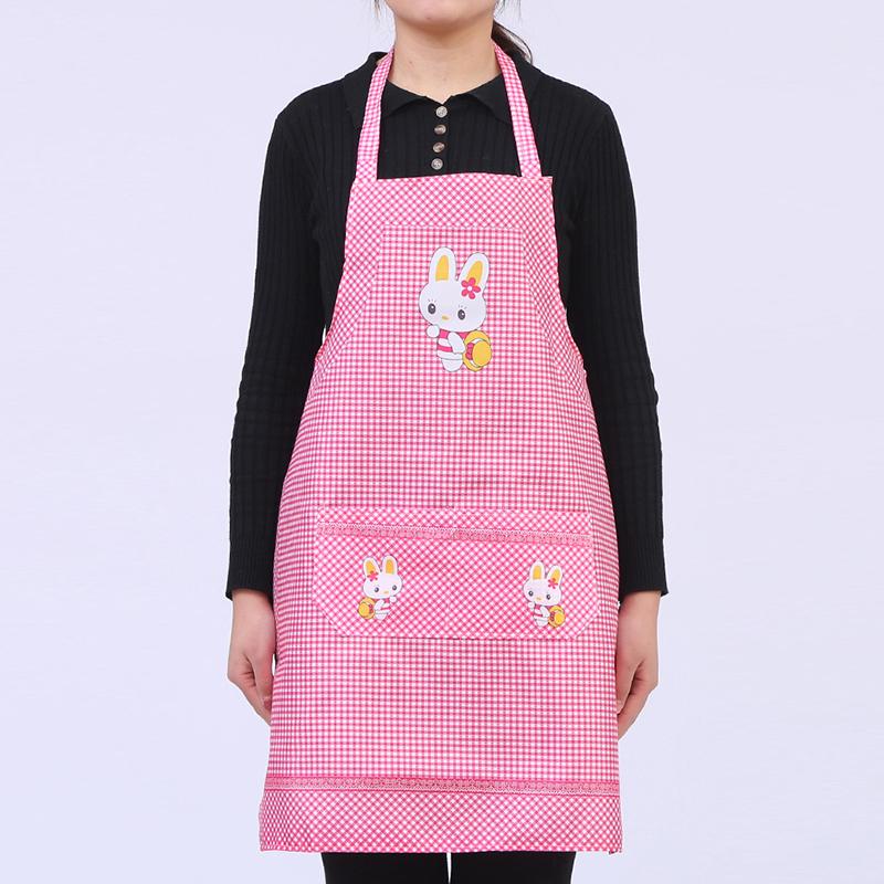Cute Little Rabbit Print Apron With Waterproof Fabric And Front Pocket Perfect For Home Kitchen Cooking Baking