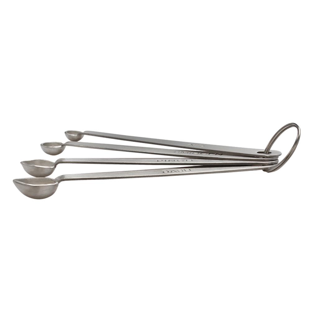 4pcs/set Stainless Steel Spice Measuring Spoons Compact and Portable Carry Convenient Kitchen Cooking Sugar Salt Scoop