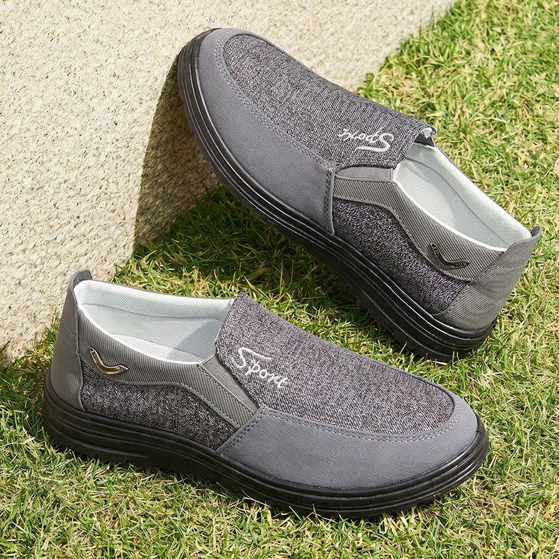 Chaussures en toile pour homme - Confortables, à semelle plate, respirantes pour l'été, Chaussures de sport d'extérieur en toile pour homme