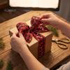 Burlap Christmas Ribbon 1 Roll Ribbon, Faux Linen Wired with Snowman Farmhouse Tree Decor Truck Floral Print, Gift Wrapping Craft Supply for