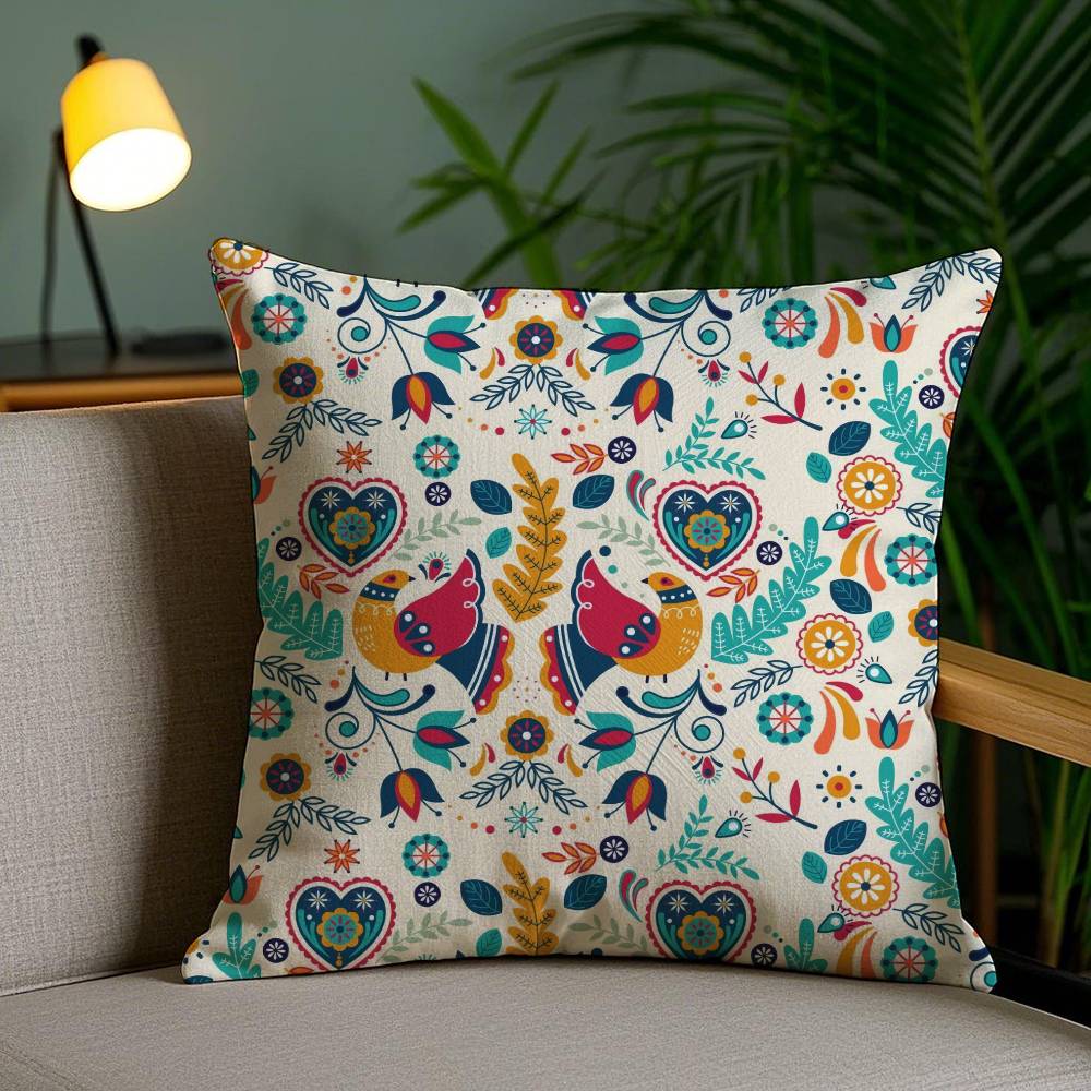 Classic Trend Moroccan Prints Flower Pillow Case Anti-dustmite Pillowcase Invisible zipper silky short plush Sofa cushion cover