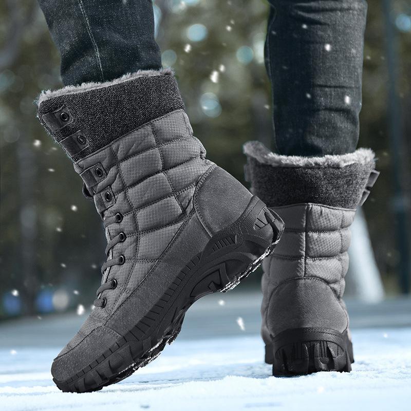 Winter Outdoor Snow Boots High-top Boots Non-slip, Waterproof and Warm Northeast Large-size Cotton Shoes, Light, Cold-proof and Waterproof Men's Boots