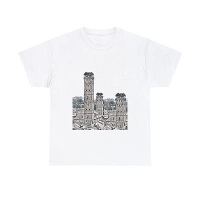 Tower of Power Grafikdruck Schwarzweiß Rundhals Unisex Schweres Baumwoll-T-Shirt
