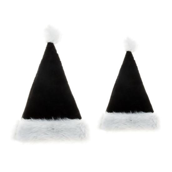 Plyšová čepice Santa Claus poutavá široké použití černá měkká vánoční čepice Santa Clause pro domov