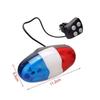 6 LED Bicycle 4 Tone Sounds Bell Plastic Cycling Equipment Police Car Light Electronic Horn Outdoor Bicycle Siren for Kid's Bike