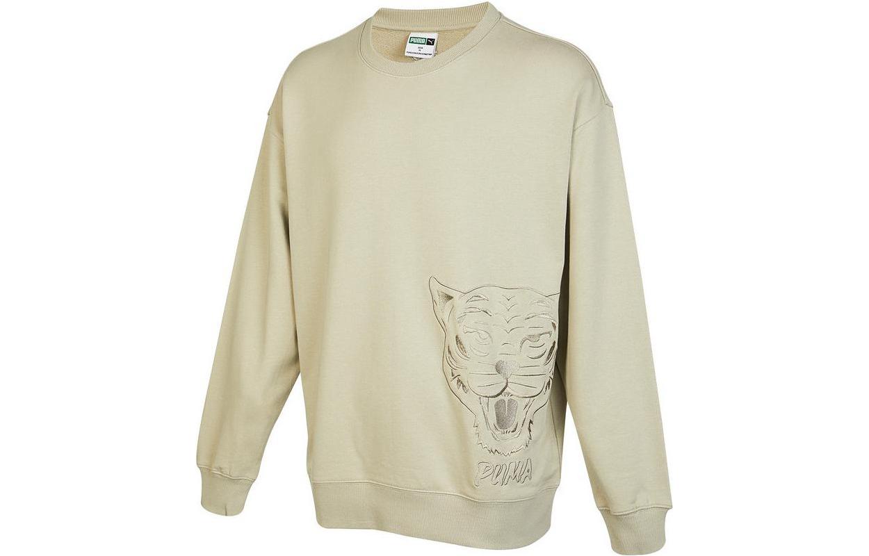 PUMA Sweatshirts Unisex Beige Crew Neck Moderate Regular 539756-68 L