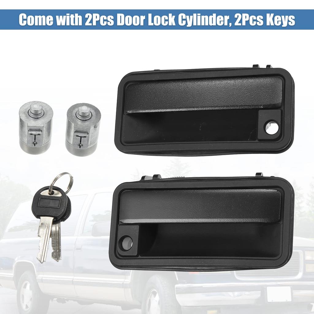 uxcell Exterior Front Door Handles for and Yukon Replacement Parts 15742229 and Left and Includes Lock Cylinder Key Chevrolet, Suburban, Tahoe, GMC,