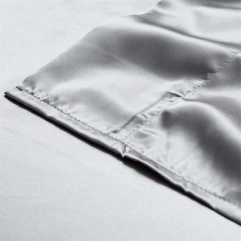 Hochwertiges Satin-Bettlaken-Set 3/4-teilig Queen Weich Seidig Spannbettlaken Flaches Bettlaken Kissenbezüge Uni Luxuriöse Bettlaken-Sets