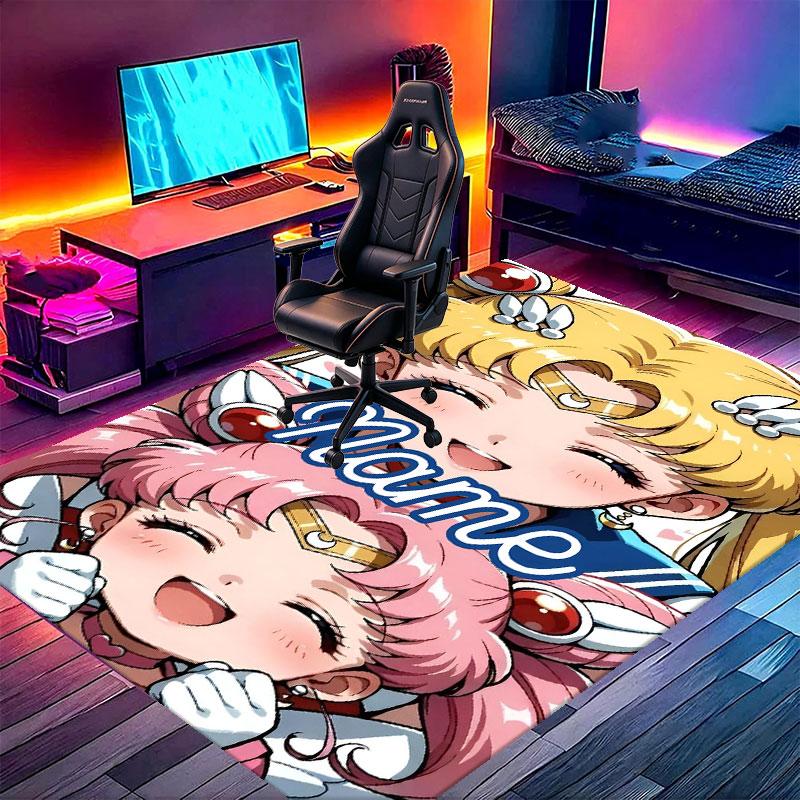 Covor Personalizat cu Nume și Imprimeu Sailor Moon, Covor Versatil pentru Decor Acasă, pentru Cameră de Joacă, Apartament, Balcon, Hol de Intrare, Hol Cadou