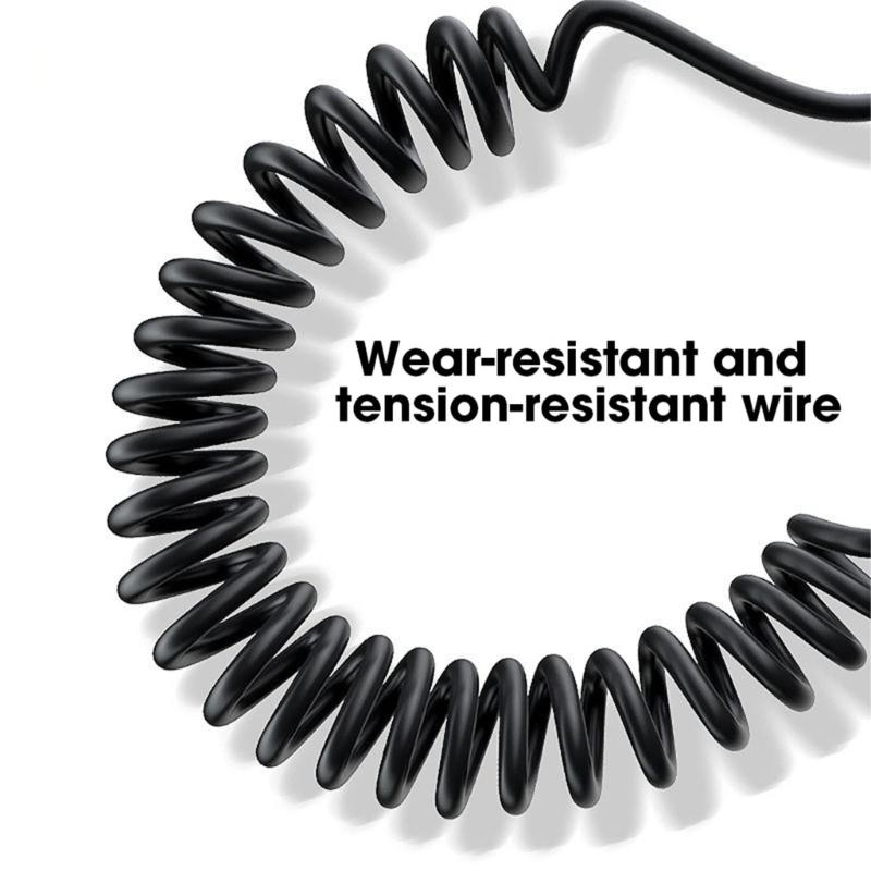 strong  Reversible USB C Charger Cable 6A fast charges  Spring Coiled Design Fast Charging Cable for Tablets Smartphones