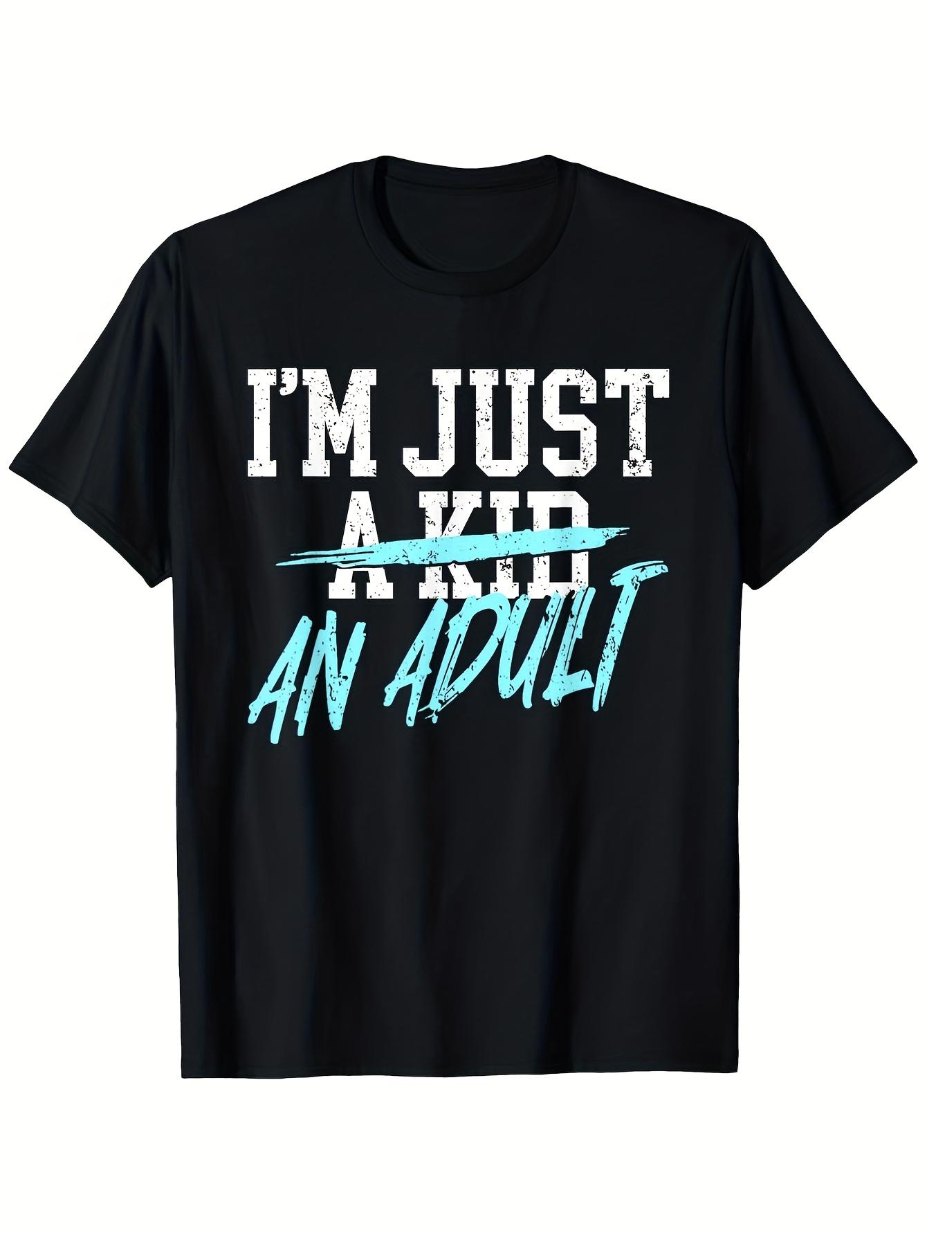 Unisex T-Shirt Y2K Just an Adult Black S