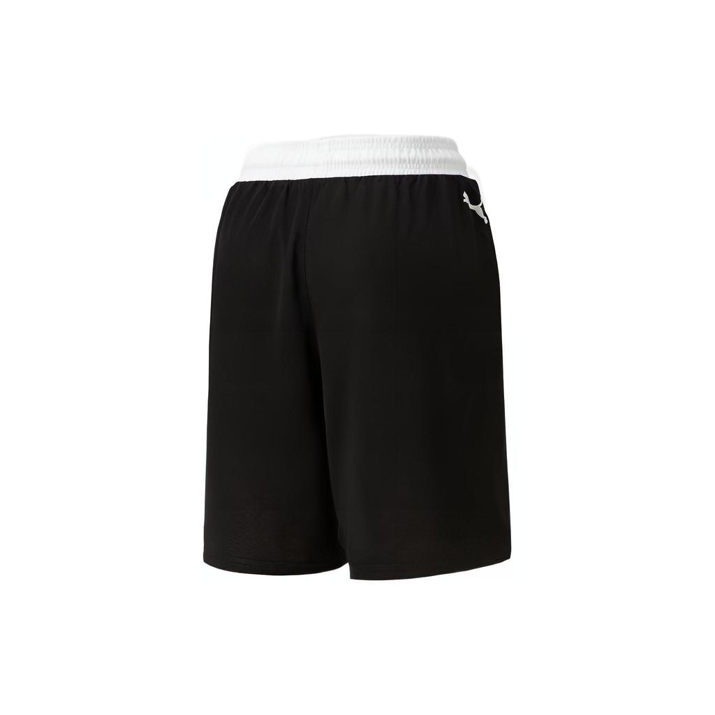 Puma Teamwear Flare Logo Print Line Design Loose Fit Breathable Sports Running Basketball Pants Men bottoms Black White 670805-01