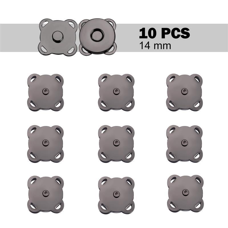 10 Piece/Pack Magnetic Snap Button Metal Plum Blossom Sew On Button Clasps Fasteners For Purses Handbag Clothes DIY Accessorie