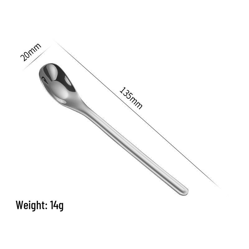 304 Stainless Steel Yuanbao Children's Long Handle Dessert & Mixing Spoon