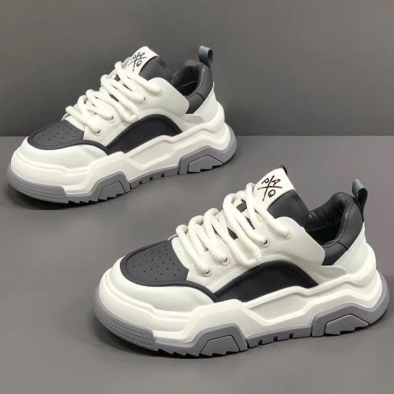 Men's 2025 Autumn Trendy Thick Sole Height-Boosting White Loafers Sneakers