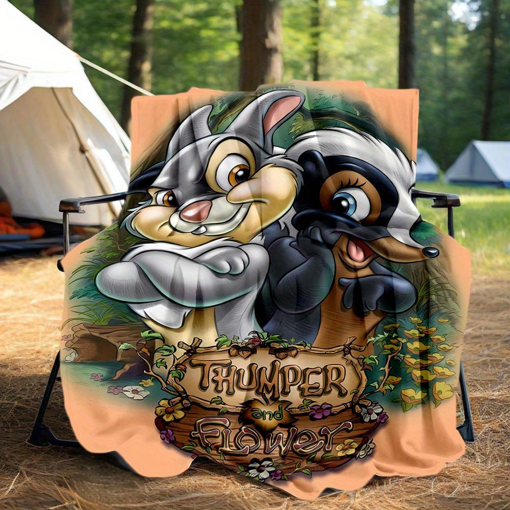 1pc, Thumper & Flower Blanket, Soft Warm Throw for Home Decor, Gift Idea for Family and Friend, Living Room, Travel