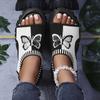 Fashion 2025 New Women Sandals Round Toe Platform Sole Mesh Single Women Shoes Summer Casual Fashion Blue Butterfly Plus Size Sandals