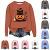 Ladies Fashion Casual Halloween Printed Pullover Sweater