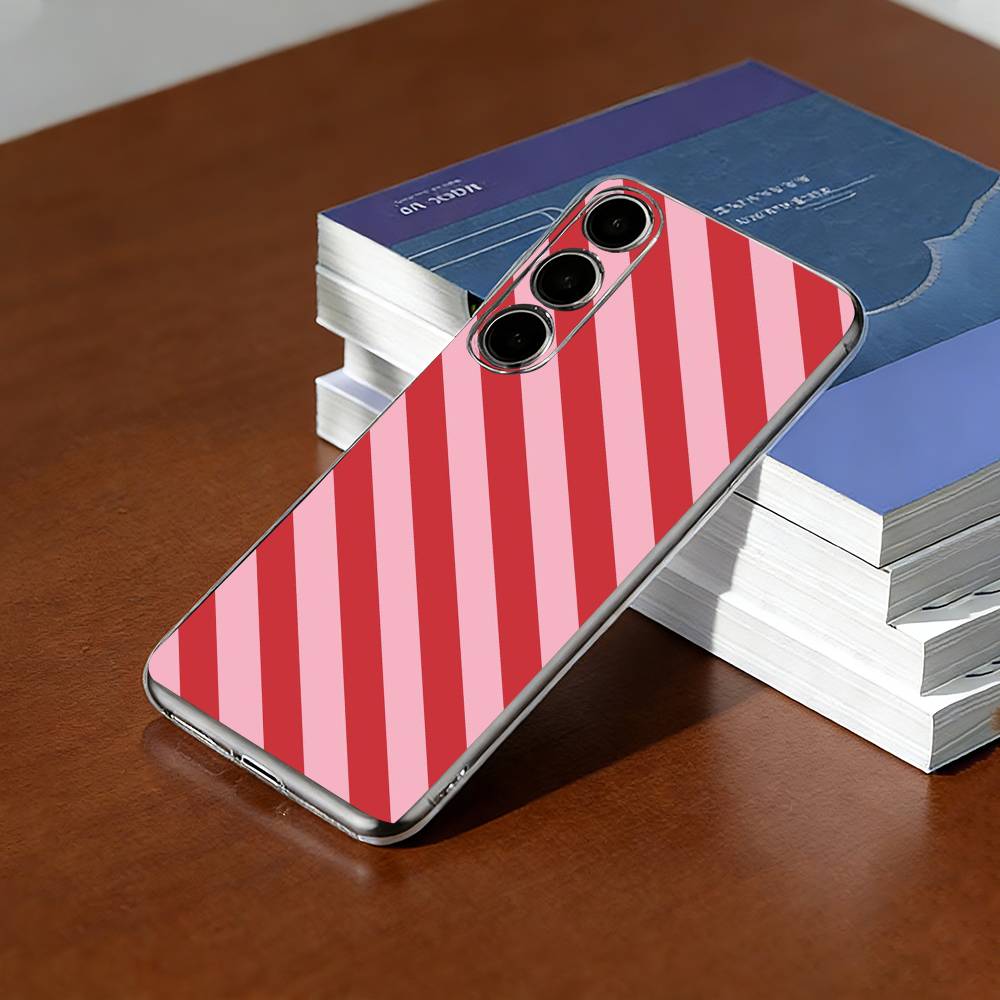 Burgundy White Stripe patterns Phone Case Transparent Silicone Soft For SamsungA10,12,20,21S,30,31,40,50,51,52,70,71 Samsung a31