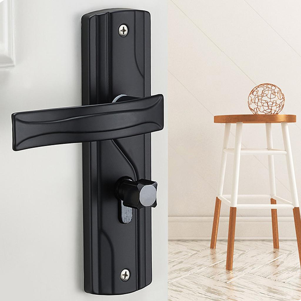 Keyed Entry Lock Door Handle Lock Manganese Steel Silent Bearing Universal Door Lever Lock Set with Keys for Home Bedroom Black