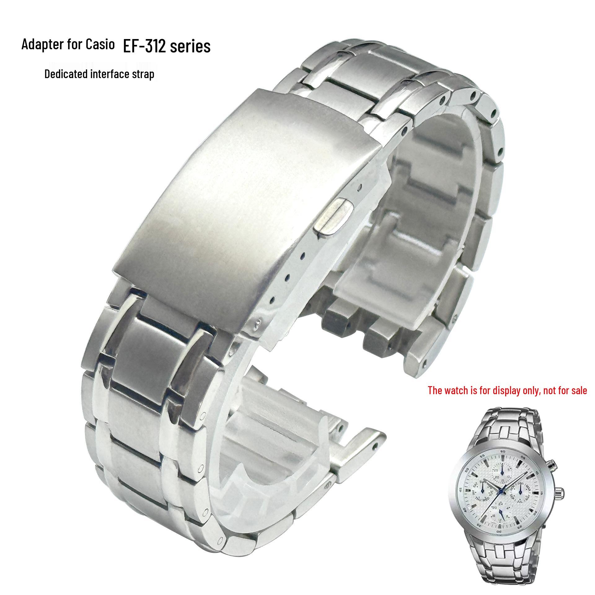

Стальной ремешок для часов Casio EF-312 - 23 мм, двойная раскладывающаяся застежка-клипса для мужчин 23mm No Logo