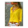 Womens Long Sleeve V Neck Button Chiffon Blouse With Cotton Polyester For Office Casual Wear