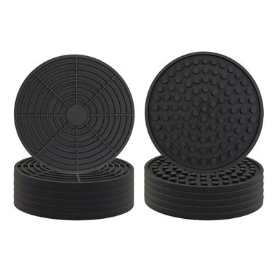 RAYSING Silicone Coasters, Absorbent Drink Coasters, Set of 12, Insulating Pads, Stylish Cup Mats with Deep Grooves, Non-Slip, Heat-Resistant and