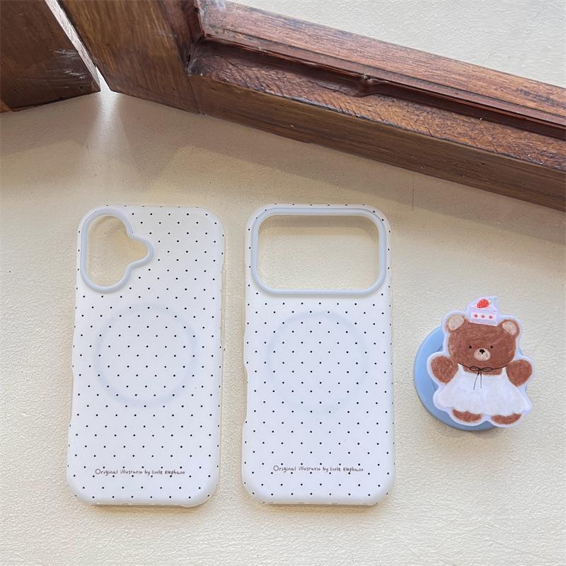 Korean Style Oil Painting Bear Magnetic Phone Case for iPhone 17/16 Pro Max/15/14