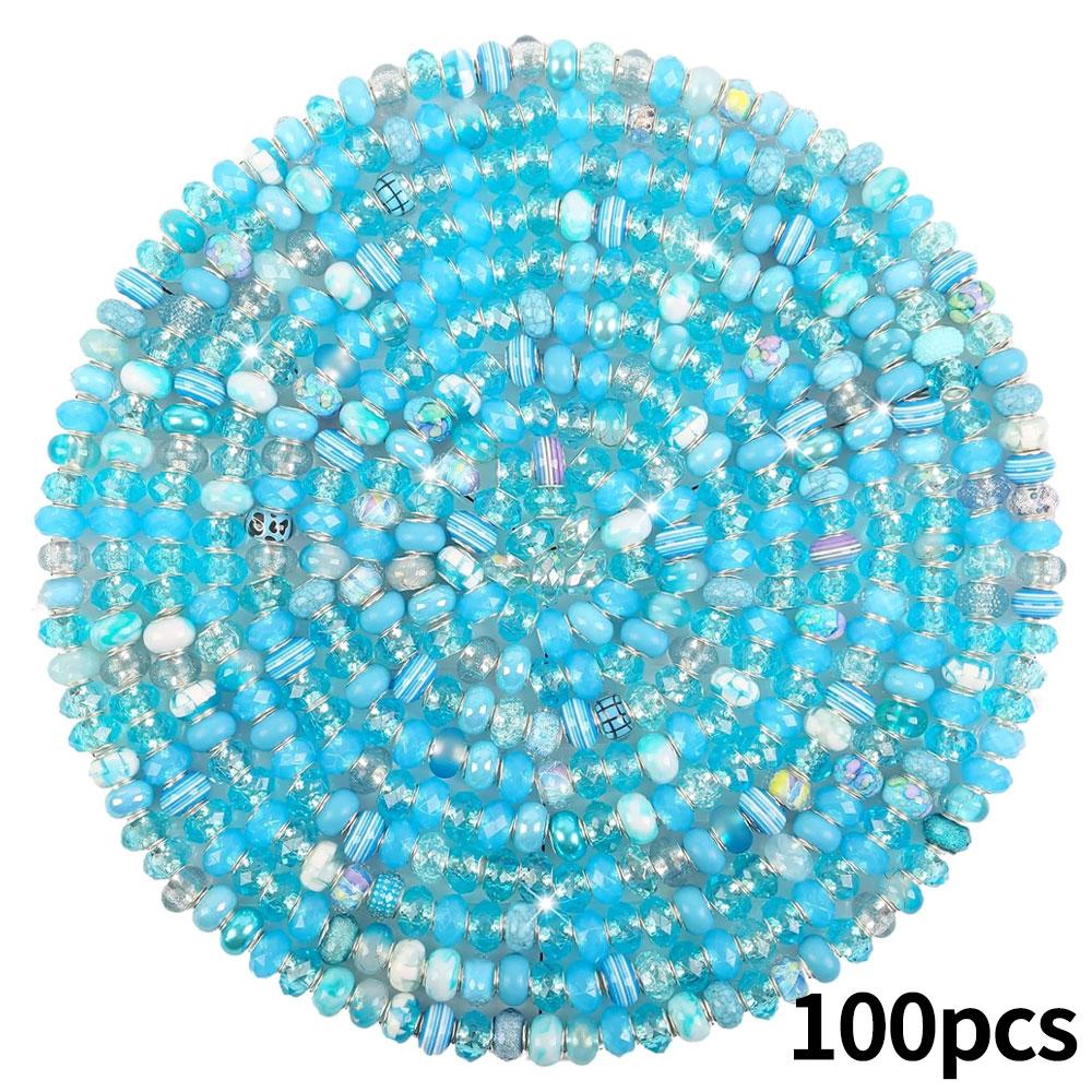 Mărgele cu găuri mari în stil european de rășină 30/50/100, margele distanțiere pentru producția de bijuterii, diverse margele mari europene libere și colorate