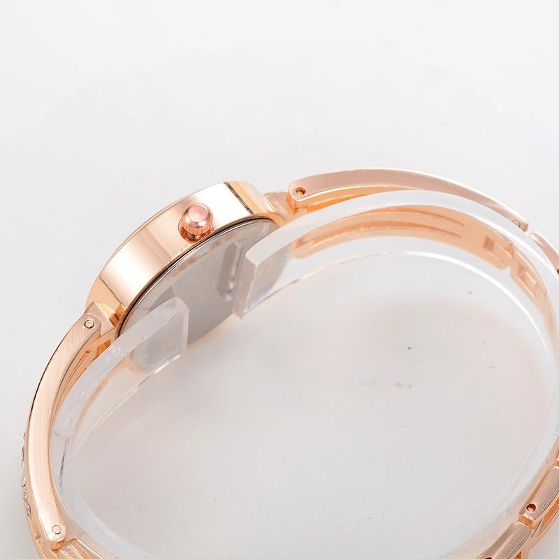 Zegarki damskie Moda Damska uniseks ze stali nierdzewnej Luksusowe zegarki kwarcowe z kryształami górskimi Relogio Feminino