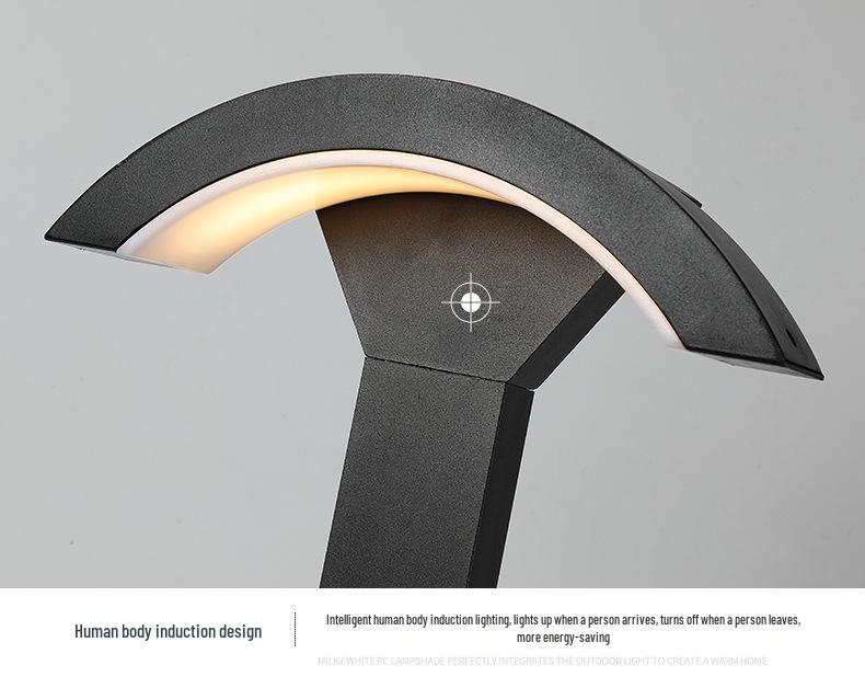 Waterproof Modern LED Outdoor Wall Lamp, Induction Courtyard & Balcony Light, Fan-Shaped Design