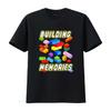 Building Memories Bricks Blocks Family Matching T Shirt Vintage Washed Unisex Graphic Fashion Soft Breathable Slightly
