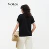 MO&Co. Women's Studded Mottled Print Round Neck T-Shirt