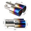 1PC Dual Outlet Exhaust Tip Chrome Stainless Steel Car Exhaust Muffler Tip Rear Tail Throat Car Accessories