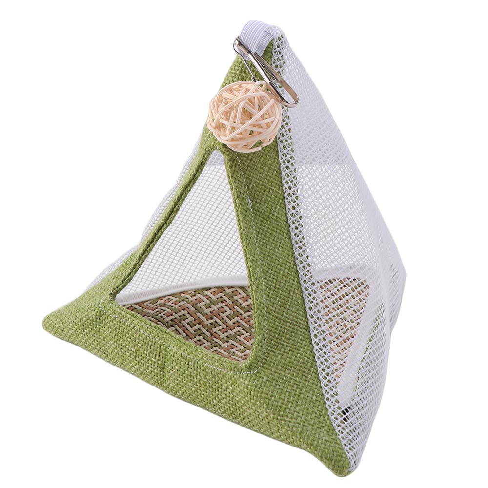 Triangular Summer Cooling Nest Breathable Net Bird Hammock Triangular Bird Hut Hiding House