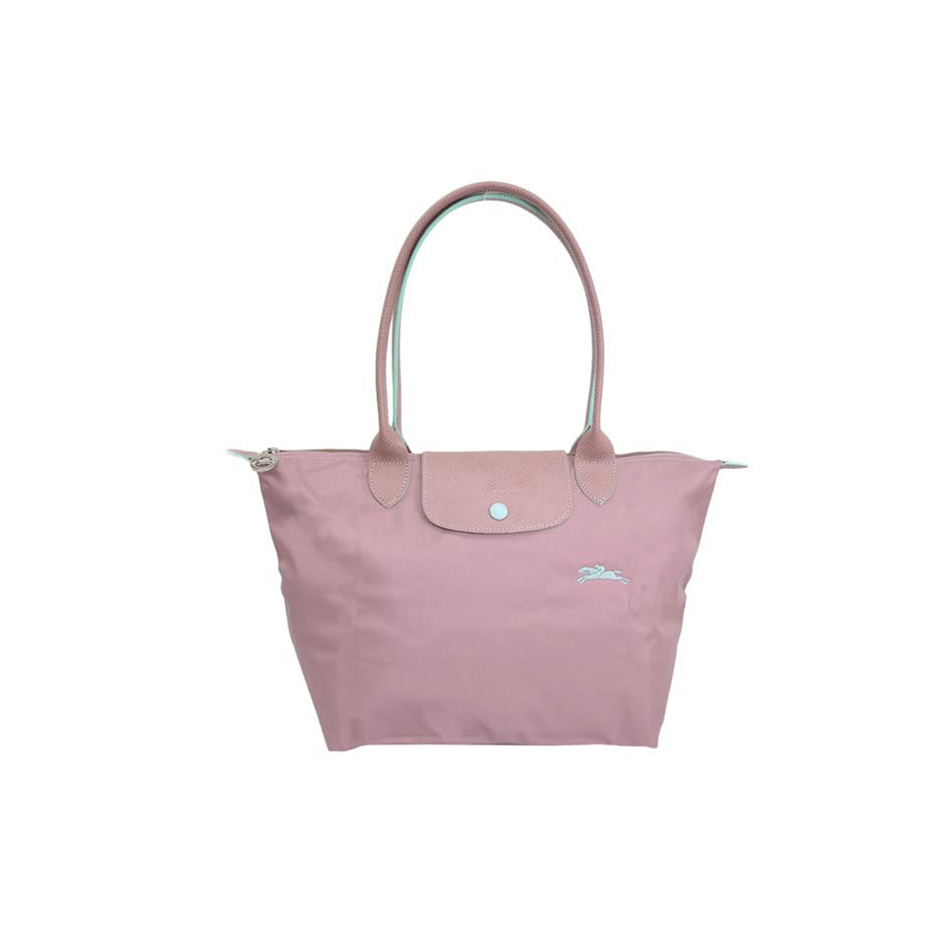 Longchamp Le Pliage Club Embroidered Logo Snap Flap Zipper Closure Nylon Dumpling Bag Women handbags Rose 2605619P13 Rose Pink
